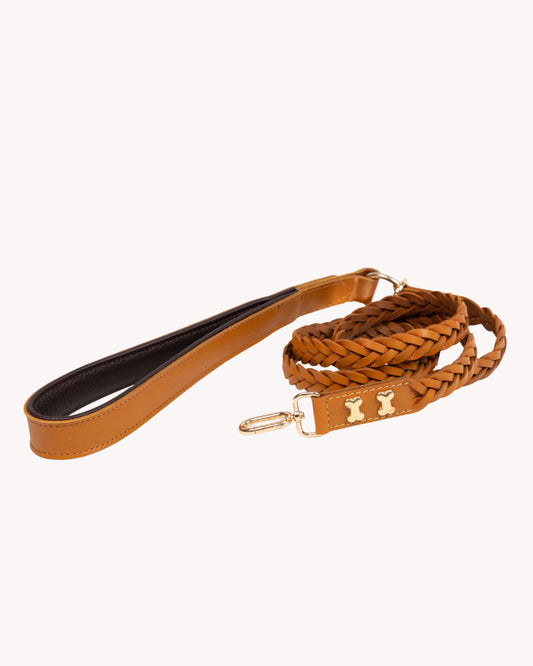 The Braid Leash- Tan